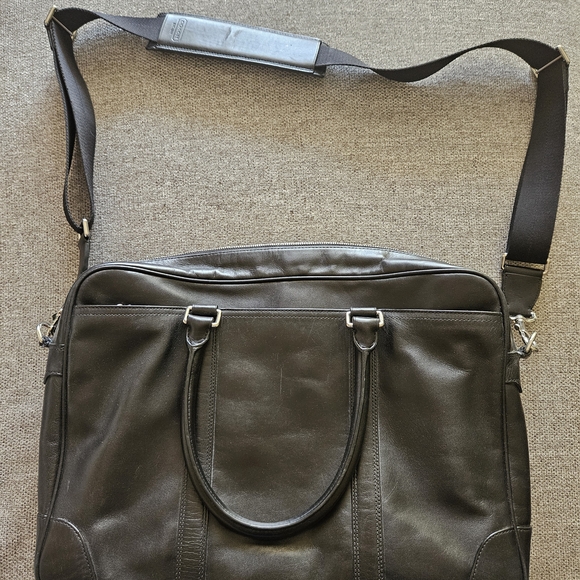 Coach Black Leather Men's Briefcase - Picture 2 of 5